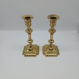 Vintage Valsan Brass Candlesticks Candle Holders Set of 2 8" Made in Portugal